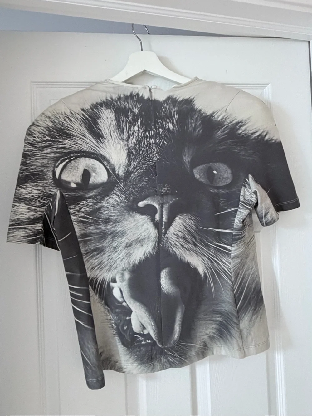 Tory Burch Animal House Graphic Cat Print T-Shirt Size 12 READ